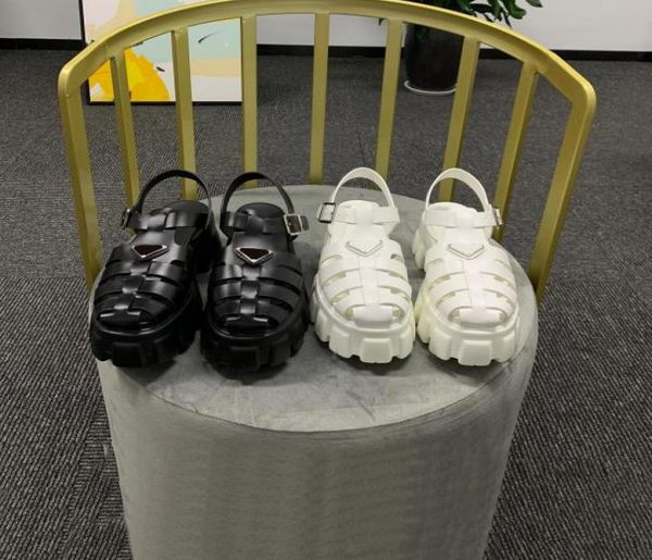 

ladies sandals rubber sandals triangle metal fashion platform slippers slipper vintage beach loafers round toe sandal size 354569215, Black