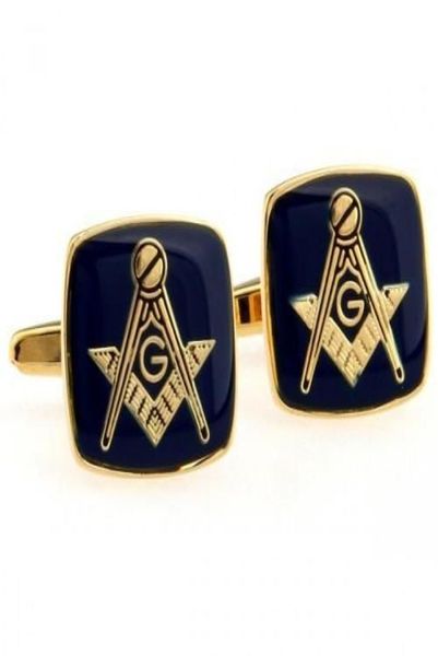 

wholemen39s jewelry pattern wedding gift shirt cuff links for men unique groomsmen gifts blue masonic cufflinks with gold 5197053, Silver;golden