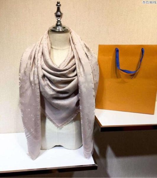 

140x140cm silk scarves 4 season scarf man women shawl long neck 4 leaf clover scarf 8 color highly quality8052121, Blue;gray