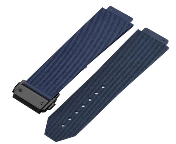 

23mm band watch bracelet for big bang classic fusion folding buckle silicone rubber strap accessories chain1903669, Black;brown