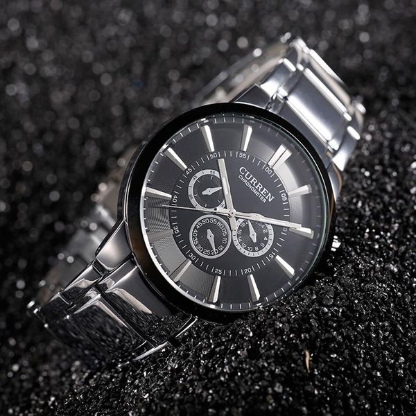 

luxury watch brand curren simple style classic quartz wrist watches full steel waterproof men's watch sports male clock231h, Slivery;brown