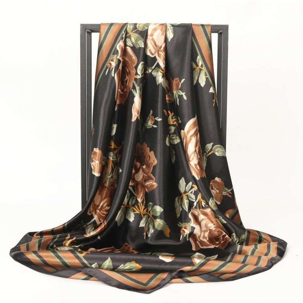 

exported to russia satin scarf printed womens thin casual headscarf, Blue;gray