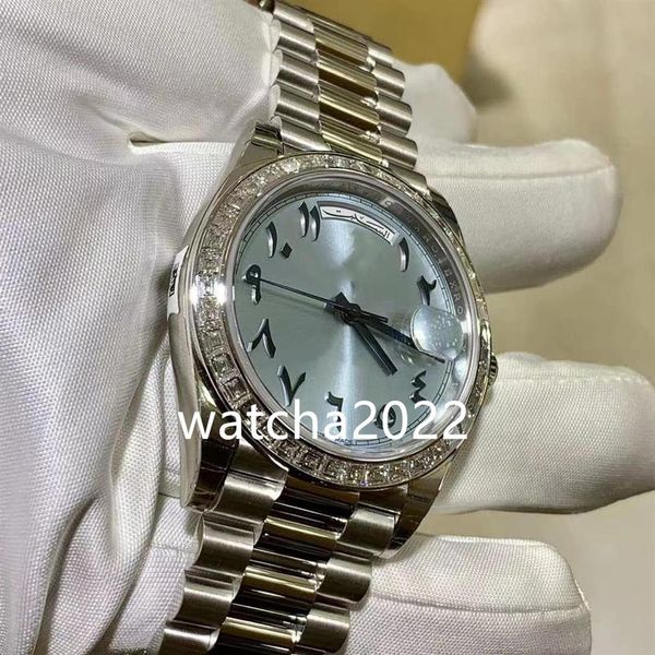 

zp factory luxury men's watch 228396tbr limited edition 40mm day-date diamond set arabic dial fashion men's waterproof c274i, Slivery;brown
