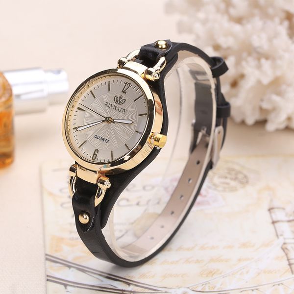 

wristwatches pop quartz watch womens leather thin strap solid color fashion gift relojes para mujer 230905, Slivery;brown