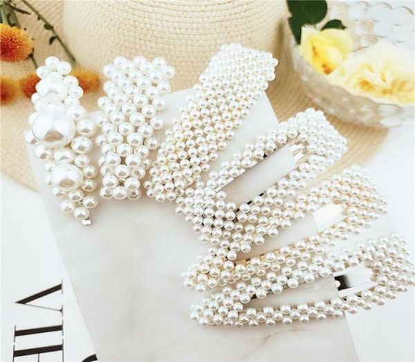 

korean style sweet pearl hairpin clip imitation beads hair decoration for women barrette handmade flower stick hair accessories 6p1978832, Golden;silver