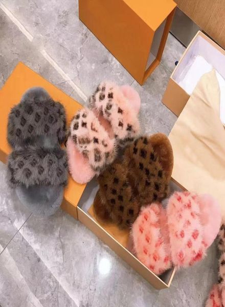 

designer wool sandals fashion women slippers warm comfort slides winter fur fluffy furry warm letters sandal comfortable fuzzy gir5229108, Black