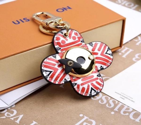 

keychain old flower black and red doublesided designers keychains clover florals bubble leather keychain couple floral high quali3567382, Silver