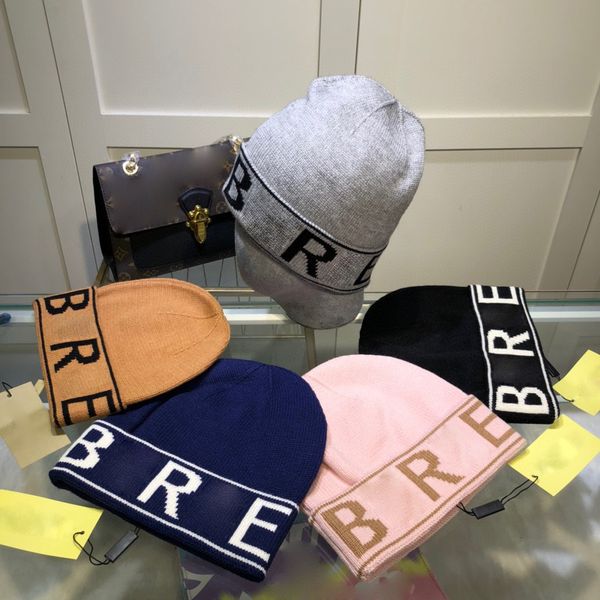 

couple outdoor sports style designer beanie hat women's cap fashion autumn and winter warm candy color letter embroidery 5 colors casqu, Blue;gray