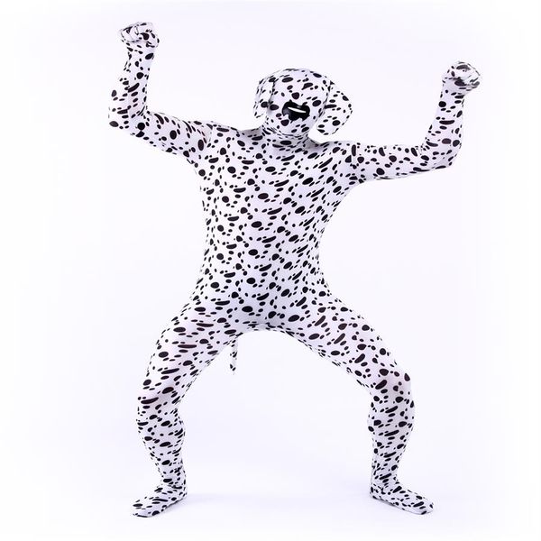 

lycra spandex zentai suits dalmatian dog costumes halloween cosplay332t, Black