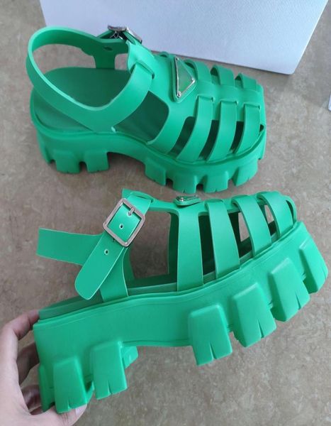 

women rubber sandals designer sandal platform slides triangle metal slippers vintage slides blue fashion girl summer outdoor 5214950, Black