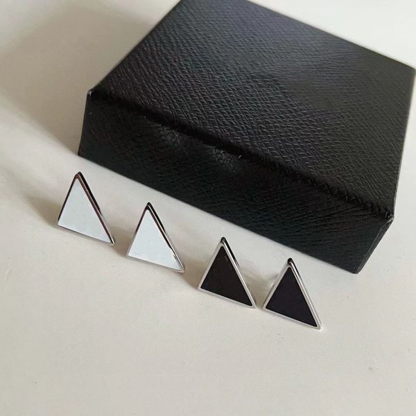 

fashion designer women's earrings new trendy triangle stud earrings white black earrings jewelry, Golden