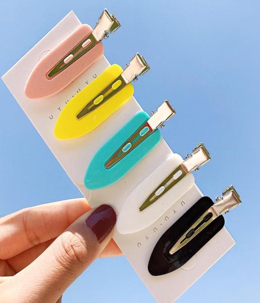 

4pcsset new women girls candy colors flat no indentation hairpins sweet hair clips barrettes headband fashion hair accessories2343752, Golden;silver