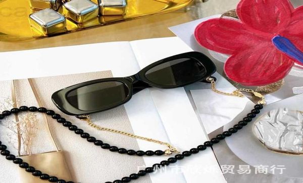 

sunglasses designer new fashion sunglasses women beaded chain uv resistant trend versatile 9gjo f24l1537973, White;black