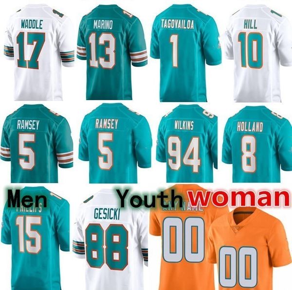 

football jersey 10 tyreek hill 13 dan marino 1 tua tagovailoa 99 jason taylor 17 jaylen waddle 8 jevon holland 2 chase edmonds 29 brandon jo, Black;red