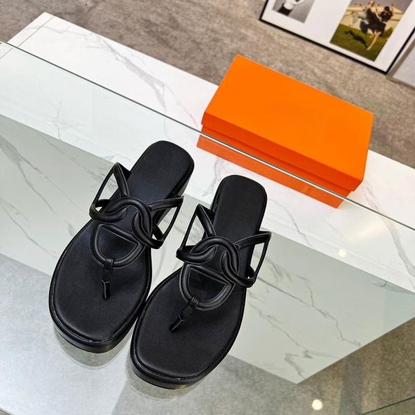 

luxury designer flip-flops, women's coats wear high-soled sandals water table height 4.5cm size 35-40, Black