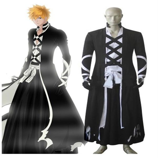 

bleach ichigo kurosaki costume cosplay suit for kimono coat cosplay262d, Black