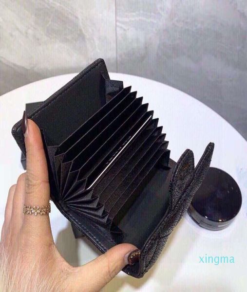 

fashion designer lady black classic caviar leather quilted wallet small coin purse women clutch with box3267876, Red;black