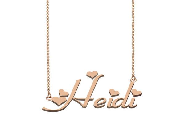 

heidi name necklaces pendant custom personalized for women girls children friends mothers gifts 18k gold plated stainless ste2192342, Silver