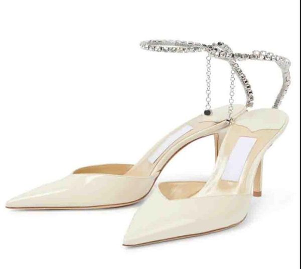 

bride dress shoes pump high heels white satin pointy toe saeda 100mm heel strap crystal embellishment luxury brands desiger shoes 1292961, Black