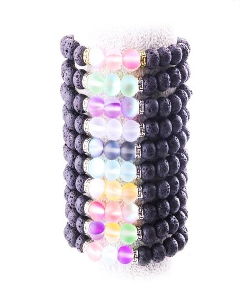 

8mm black lava stone reflective beads aromatherapy essential oil diffuser bracelet for wo039men6961521