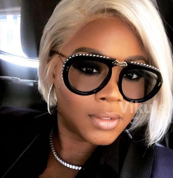 

folding metal diamond sunglasses women italy brand designer aviation sun glasses for female men clear eyewear3324685, White;black