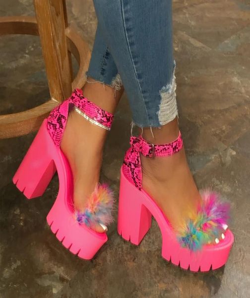 

2020 summer thick bottom platform sandals for women thick with sandals wedges shoes for woman femme high heels shoes ladies mx20064366334, Black