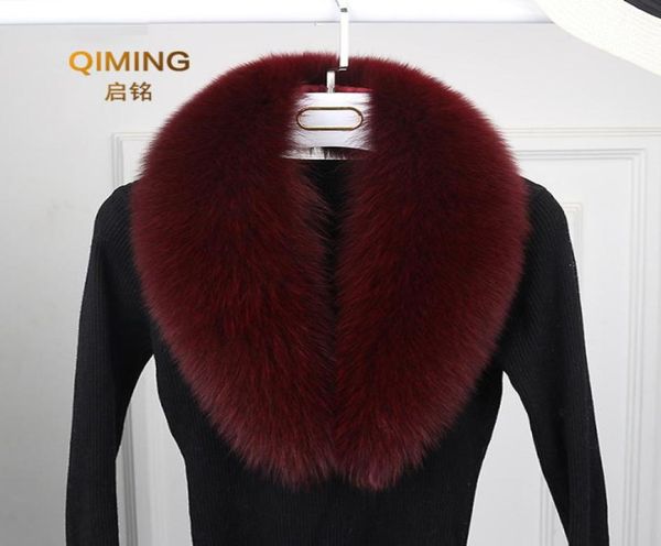 

luxury fox fur collar men and women winter fur scarf long section real fur collar leather black white scarfs pashmina scarves j1212954149, Blue;gray