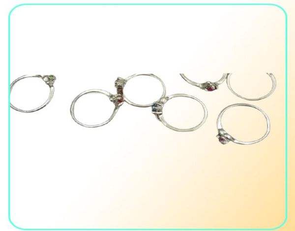 

band rings jewelry qianbei 50pcs/set whole mixed lots shiny crystal rhinestone kid engagement wedding bridal finger ring drop deliv5665158, Silver