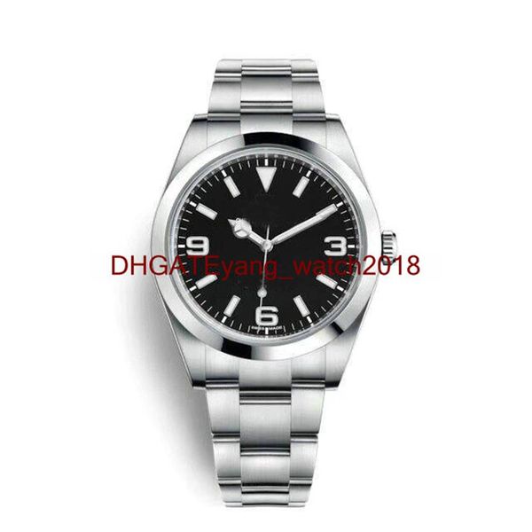 

2018 luxury watch mens watches stainless steel strap air king black white dial green pointer automatic movment sapphire glass mirr248n, Slivery;brown
