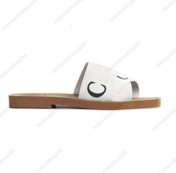 

designer woody slippers sandals slides sliders women mules flat slide beige white black pink lace lettering fabric canvas woman slipper slid