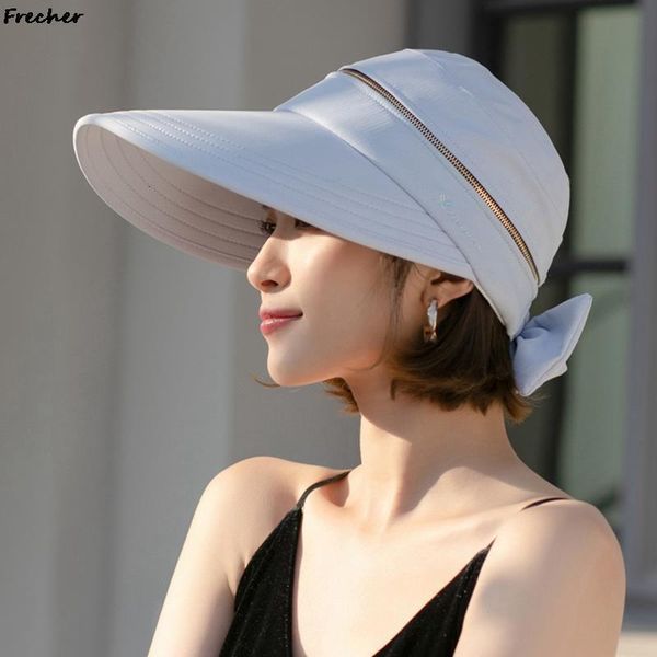 

ball caps summer removable cap with zipper beach holiday golf elegant sun hats detachable ladies visor hat breathable cotton 230905, Blue;gray