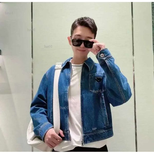 

women's jackets autumn new classic triangle wear design dark blue denim jacket for men and women885, Black;brown