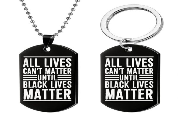 

stainless steel keyrings bag charm black lives matter women pendant necklaces keychain ring accessories men fashion blm car key ch7190196, Slivery;golden