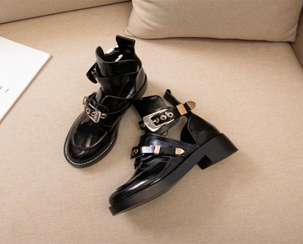 

designer womens cool boots 100 cowhide classic black luxury ankle metal leather thick heel fashion womenss martin boot color matc6995517