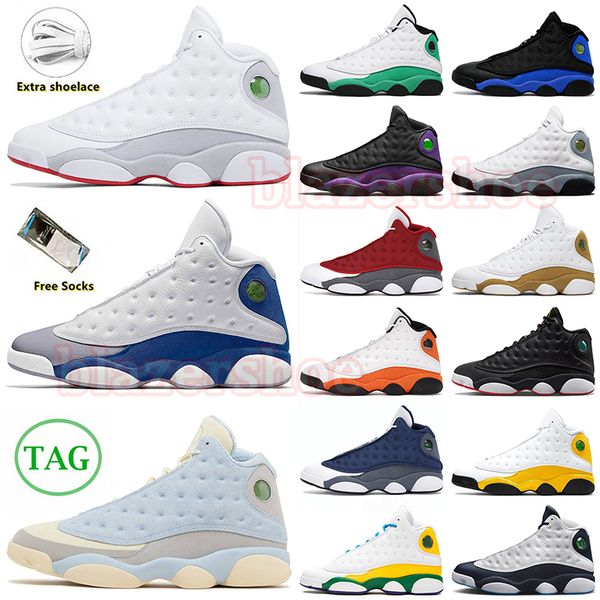 

athletic 13s og sneakers basketball shoes mens women jumpman 13 wolf grey blue solefly hyper royal court purple red flint playoffs universit