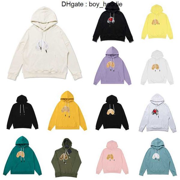 

designer mens hoodies teddy bear hoody hooded pullover sweatshirt loose long sleeve jumper high street palm fashion angels hoodie womens bla, Black