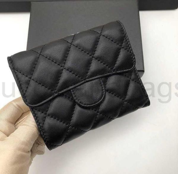 

france womens classic mini flap quilted lambskin trifold wallet bags insert change card holder goldsilver metal hardware coin lux9097741, Red;black