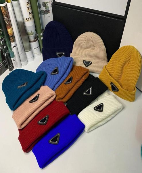 

luxury knitted prad hat designer beanie cap mens fitted hats cashmere letters casual skull caps outdoor fashion winter hat6981862, Blue;gray
