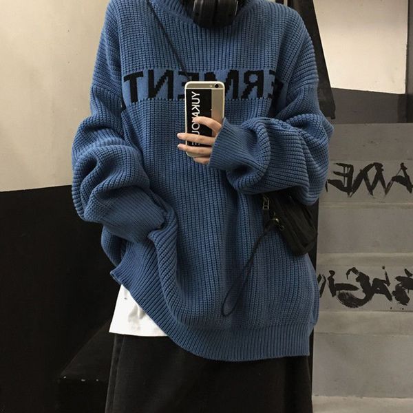 

womens sweaters gidyq autumn women knitted sweater korean casual letter bf loose long sleeve y2k female streetwear all match jumper 230904, White;black