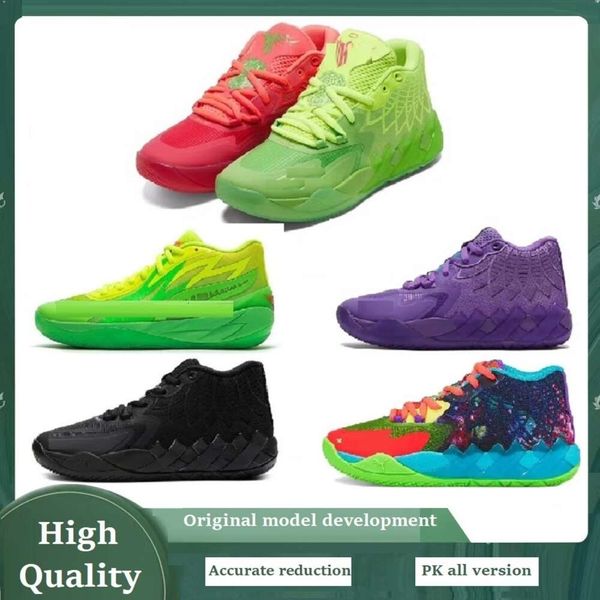 

new kids lamelo ball mb01 mb02 rick morty shoes mens grade school basketball shoes for sale sport shoe trainner sneakers us4-us12, Black