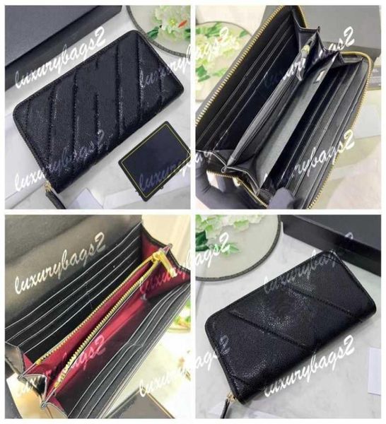

5a wallet women luxury designer wallets quilted womens original brand ladies fashion purse caviar genuine leather car9069127, Red;black