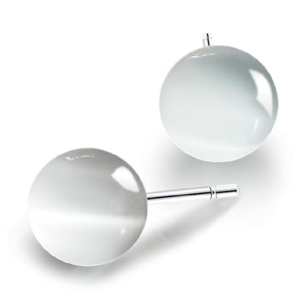 

whole studs sweet fashion girl charming boy 1pair cat039s eye stone prevent allergies 925 sterling silver stud earrings ys02276757, Golden;silver