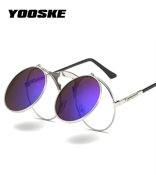 

retro steam punk sunglasses round metal frames steampunk sun glasses women men brand designer tage eyewear uv4008668976, White;black