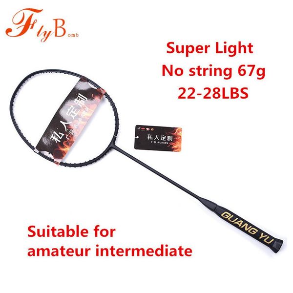 

67g super light black badminton racket 7u carbon fiber high elasticity offensive amateur entertainment single racquet q1011cm236f