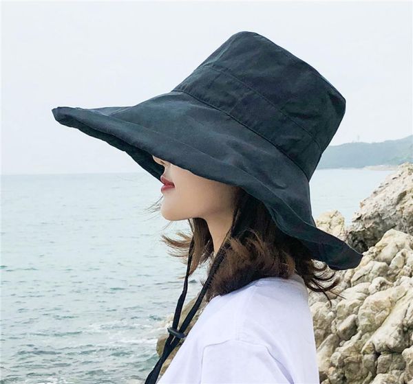 

women039s sun hats summer suncreen outdoor bicycling beach cap visor wide brim sunhat female whole3859844, Blue;gray