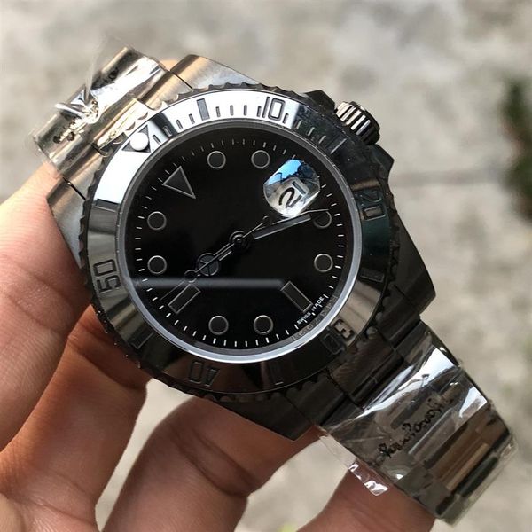 

quality 116610ln watches 2813 movement automatic full black mens watch 316l stainless steel dp factory2640, Slivery;brown