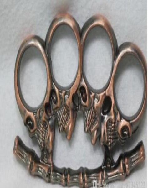 

2020 new skull steel brass knuckles knuckle duster self defense protective gear knuckle clutch 1494364, Slivery;golden