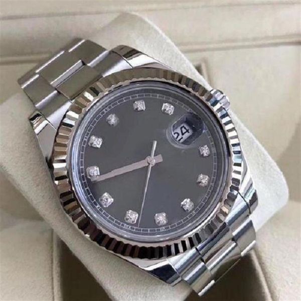 

exclusive fashion wristwatches grey dial126334 126234 stainless steel 41mm asian 2813 mechanical automatic men's332e, Slivery;brown