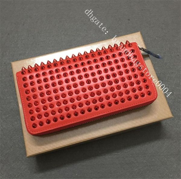 

fashion england style leather long square rivet wallet multifunctional compartment purse card package id retro wallet2507597, Red;black
