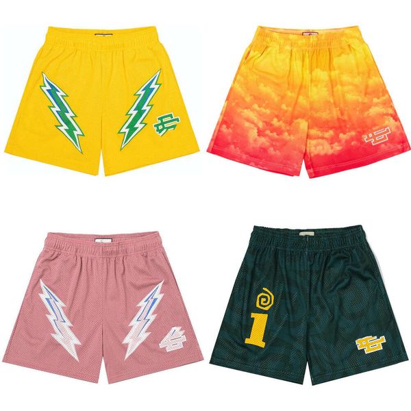 

man's summer luxury ee shorts fashion brand basic pant man women casual mesh short new york city skyline designers gym running fitness, White;black